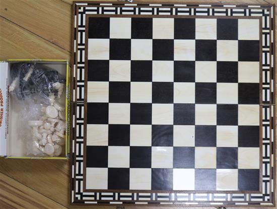 A bone chess set and board